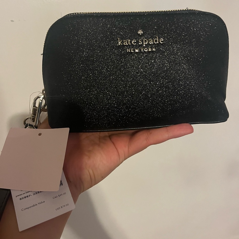 Kate Spade Black Sparkle Pouch